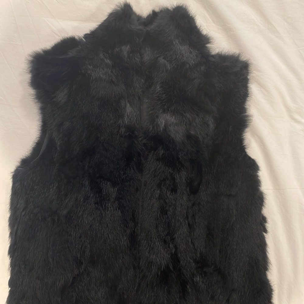Adrienne landau rabbit fur vest. Black. Like new without tags. Size small.